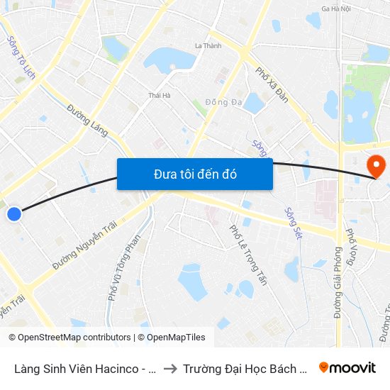 Làng Sinh Viên Hacinco - Nguyễn Tuân to Trường Đại Học Bách Khoa Hà Nội map