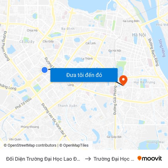 Đối Diện Trường Đại Học Lao Động & Xã Hội - 48 Trần Duy Hưng to Trường Đại Học Bách Khoa Hà Nội map