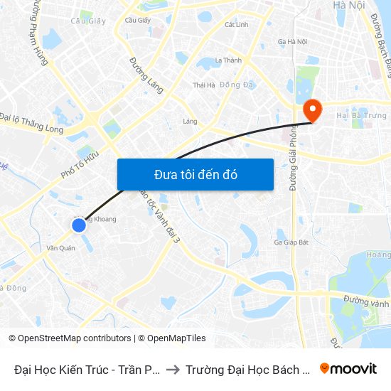 Đại Học Kiến Trúc - Trần Phú (Hà Đông) to Trường Đại Học Bách Khoa Hà Nội map