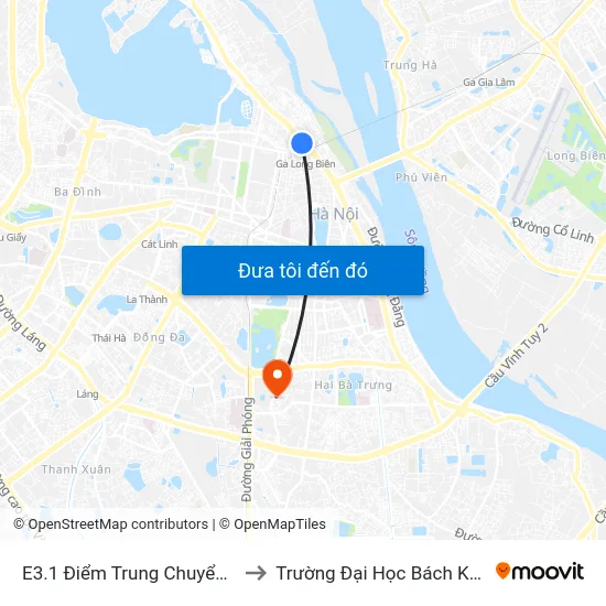 E3.1 Điểm Trung Chuyển Long Biên to Trường Đại Học Bách Khoa Hà Nội map
