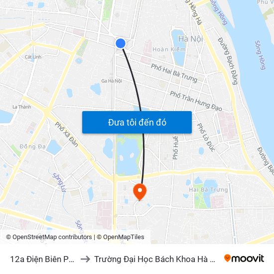 12a Điện Biên Phủ to Trường Đại Học Bách Khoa Hà Nội map