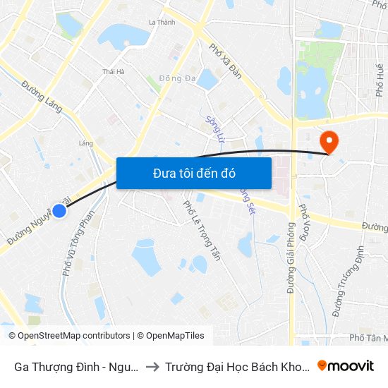 Ga Thượng Đình - Nguyễn Trãi to Trường Đại Học Bách Khoa Hà Nội map
