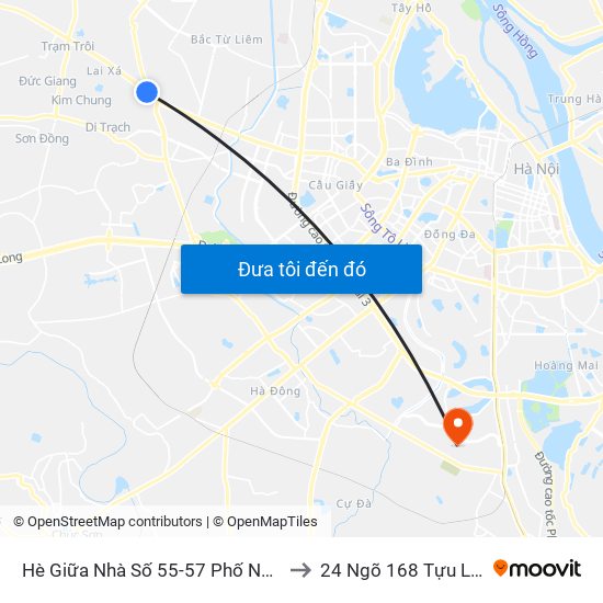 Hè Giữa Nhà Số 55-57 Phố Nhổn to 24 Ngõ 168 Tựu Liệt map