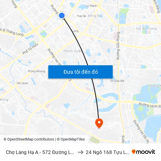 Chợ Láng Hạ A - 572 Đường Láng to 24 Ngõ 168 Tựu Liệt map