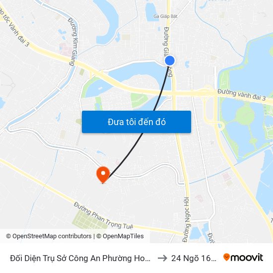 Đối Diện Trụ Sở Công An Phường Hoàng Liệt- 1277 Giải Phóng to 24 Ngõ 168 Tựu Liệt map