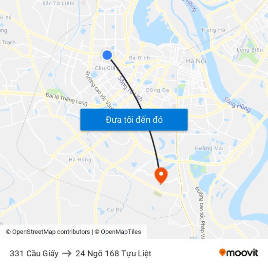 331 Cầu Giấy to 24 Ngõ 168 Tựu Liệt map