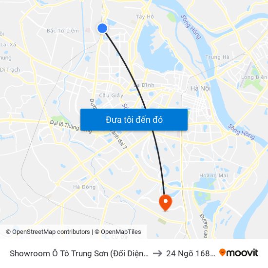 Showroom Ô Tô Trung Sơn (Đối Diện 315 Phạm Văn Đồng) to 24 Ngõ 168 Tựu Liệt map