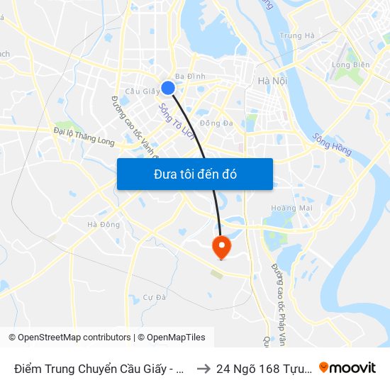 Điểm Trung Chuyển Cầu Giấy - Gtvt 02 to 24 Ngõ 168 Tựu Liệt map