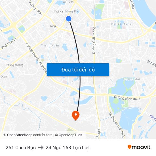 251 Chùa Bộc to 24 Ngõ 168 Tựu Liệt map