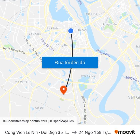 Công Viên Lê Nin - Đối Diện 35 Trần Phú to 24 Ngõ 168 Tựu Liệt map