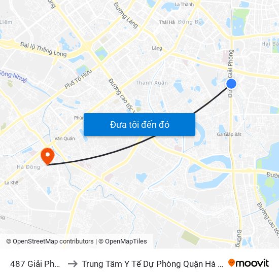 487 Giải Phóng to Trung Tâm Y Tế Dự Phòng Quận Hà Đông map