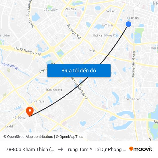 78-80a Khâm Thiên (Đối Diện 71) to Trung Tâm Y Tế Dự Phòng Quận Hà Đông map