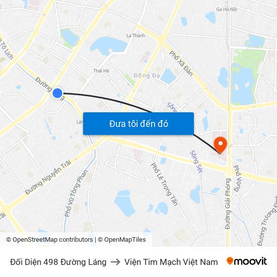 Đối Diện 498 Đường Láng to Viện Tim Mạch Việt Nam map