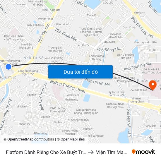 Flatfom Dành Riêng Cho Xe Buýt Trước Nhà 45 Đường Láng to Viện Tim Mạch Việt Nam map