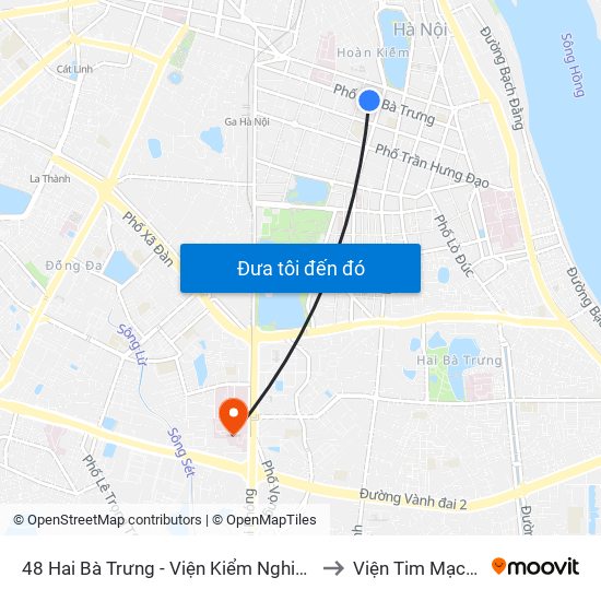 48 Hai Bà Trưng - Viện Kiểm Nghiệm Thuốc Trung Ương to Viện Tim Mạch Việt Nam map