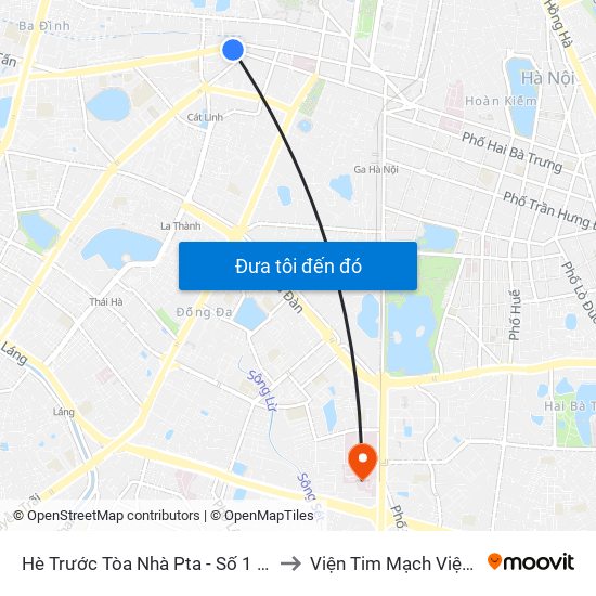 Hè Trước Tòa Nhà Pta - Số 1 Kim Mã to Viện Tim Mạch Việt Nam map