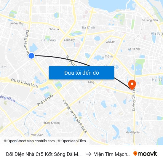 Đối Diện Nhà Ct5 Kđt Sông Đà Mỹ Đình - Phạm Hùng to Viện Tim Mạch Việt Nam map