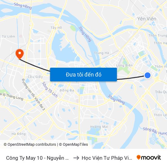 Công Ty May 10 - Nguyễn Văn Linh to Học Viện Tư Pháp Việt Nam map