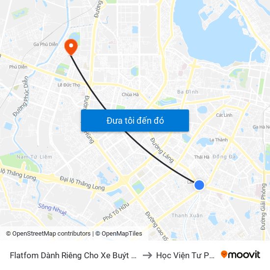 Flatfom Dành Riêng Cho Xe Buýt Trước Nhà 45 Đường Láng to Học Viện Tư Pháp Việt Nam map