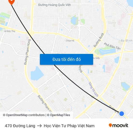 470 Đường Láng to Học Viện Tư Pháp Việt Nam map