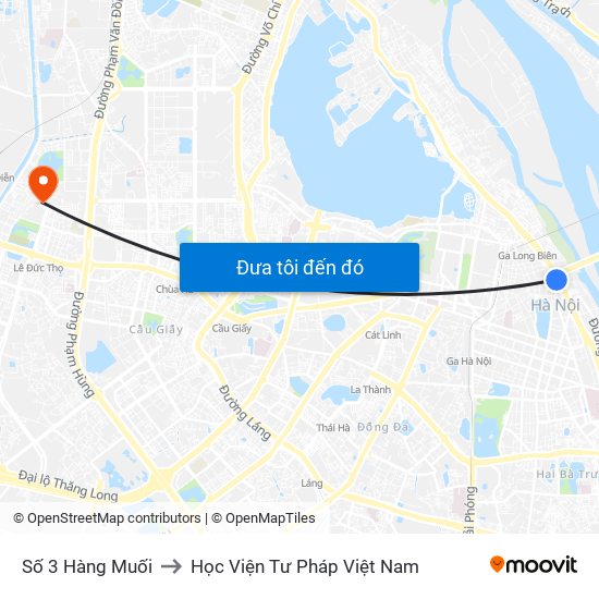 Số 3 Hàng Muối to Học Viện Tư Pháp Việt Nam map