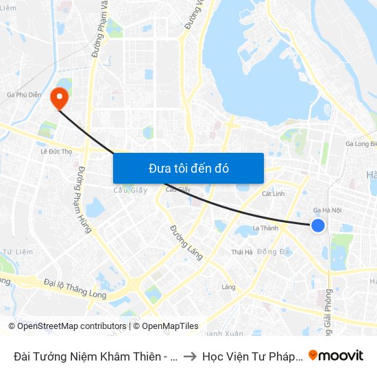 Đài Tưởng Niệm Khâm Thiên - 45 Khâm Thiên to Học Viện Tư Pháp Việt Nam map