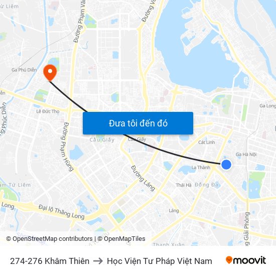 274-276 Khâm Thiên to Học Viện Tư Pháp Việt Nam map