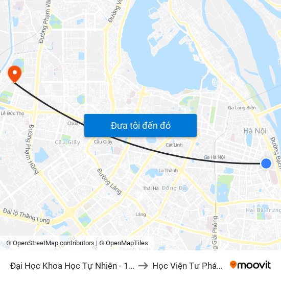 Đại Học Khoa Học Tự Nhiên - 19 Lê Thánh Tông to Học Viện Tư Pháp Việt Nam map