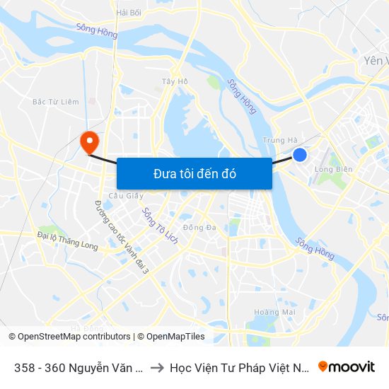 358 - 360 Nguyễn Văn Cừ to Học Viện Tư Pháp Việt Nam map