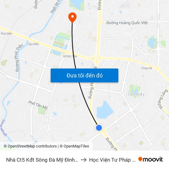 Nhà Ct5 Kđt Sông Đà Mỹ Đình - Phạm Hùng to Học Viện Tư Pháp Việt Nam map