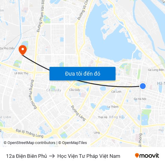 12a Điện Biên Phủ to Học Viện Tư Pháp Việt Nam map