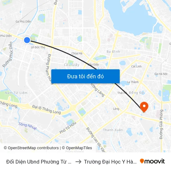 Đối Diện Ubnd Phường Từ Liêm to Trường Đại Học Y Hà Nội map