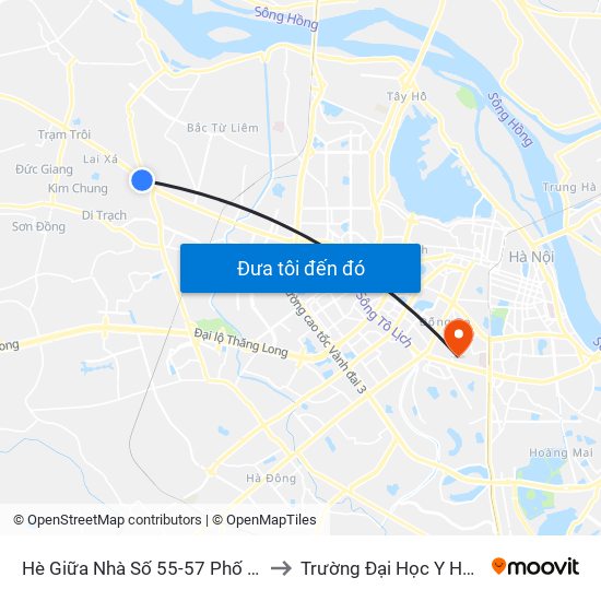 Hè Giữa Nhà Số 55-57 Phố Nhổn to Trường Đại Học Y Hà Nội map