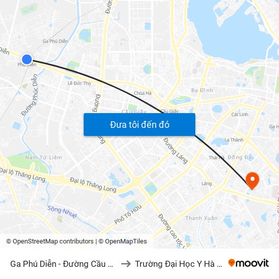 Ga Phú Diễn - Đường Cầu Diễn to Trường Đại Học Y Hà Nội map