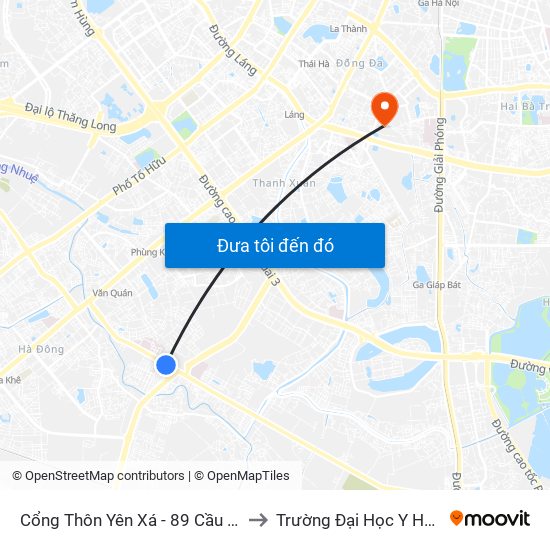 Cổng Thôn Yên Xá - 89 Cầu Bươu to Trường Đại Học Y Hà Nội map