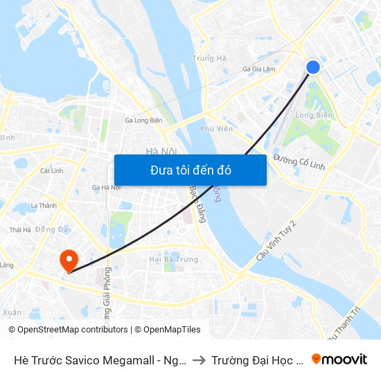 Hè Trước Savico Megamall - Nguyễn Văn Linh to Trường Đại Học Y Hà Nội map