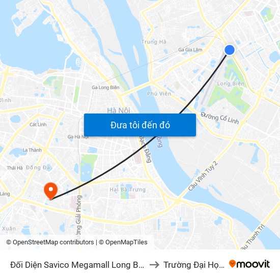 Đối Diện Savico Megamall Long Biên - Nguyễn Văn Linh to Trường Đại Học Y Hà Nội map