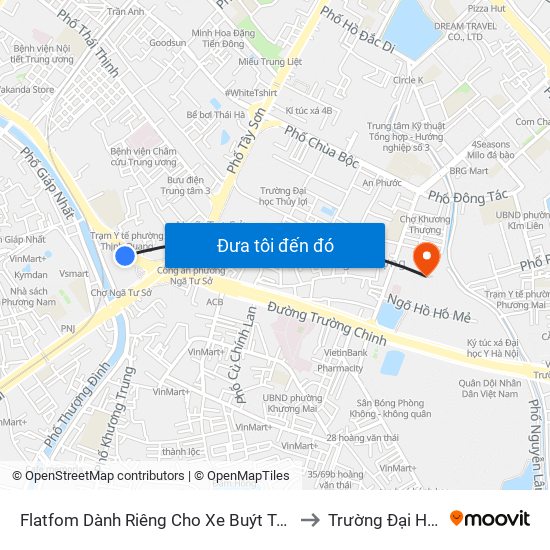 Flatfom Dành Riêng Cho Xe Buýt Trước Nhà 45 Đường Láng to Trường Đại Học Y Hà Nội map