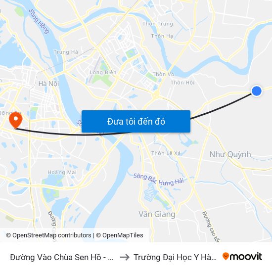 Đường Vào Chùa Sen Hồ - Ql17 to Trường Đại Học Y Hà Nội map