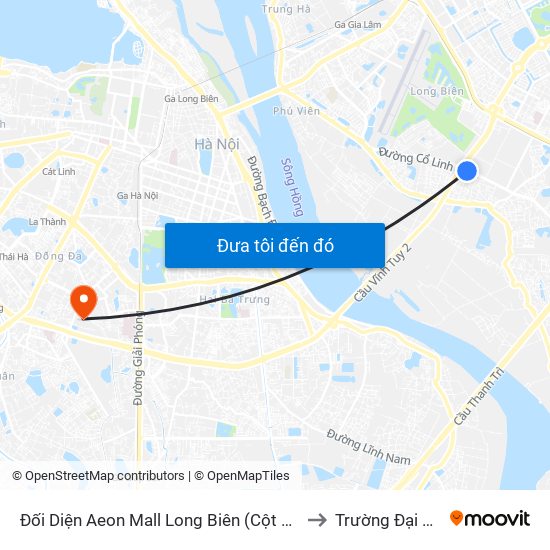 Đối Diện Aeon Mall Long Biên (Cột Điện T4a/2a-B Đường Cổ Linh) to Trường Đại Học Y Hà Nội map