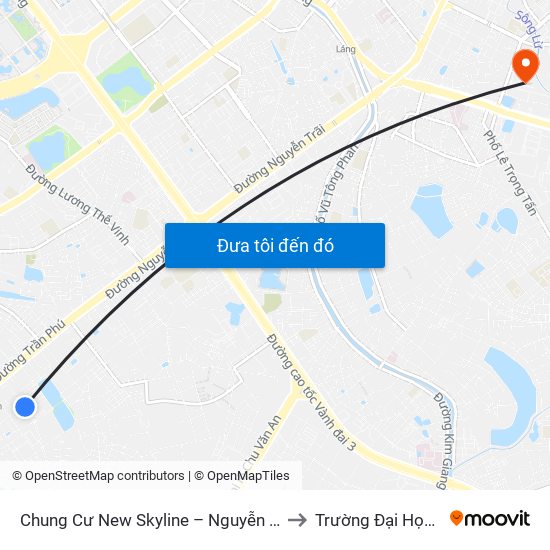 Chung Cư New Skyline – Nguyễn Khuyến (Hà Đông) to Trường Đại Học Y Hà Nội map