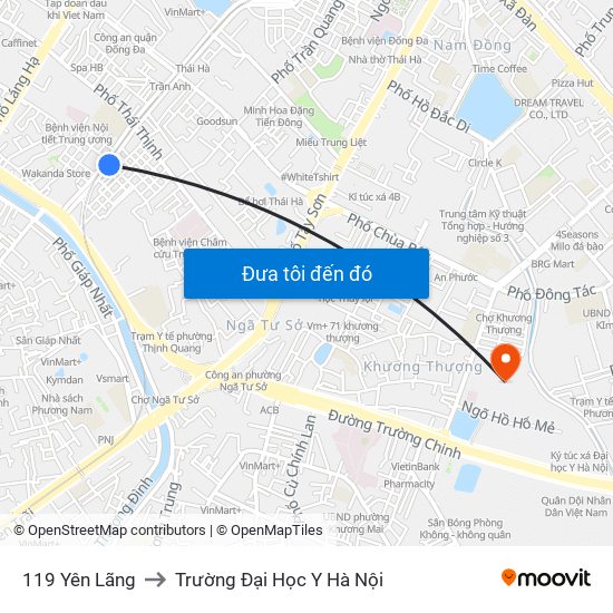 119 Yên Lãng to Trường Đại Học Y Hà Nội map