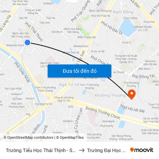 Trường Tiểu Học Thái Thịnh - Số 4 Yên Lãng to Trường Đại Học Y Hà Nội map