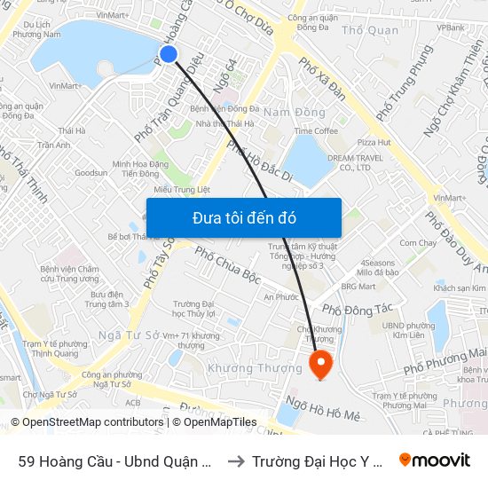 59 Hoàng Cầu - Ubnd Quận Đống Đa to Trường Đại Học Y Hà Nội map