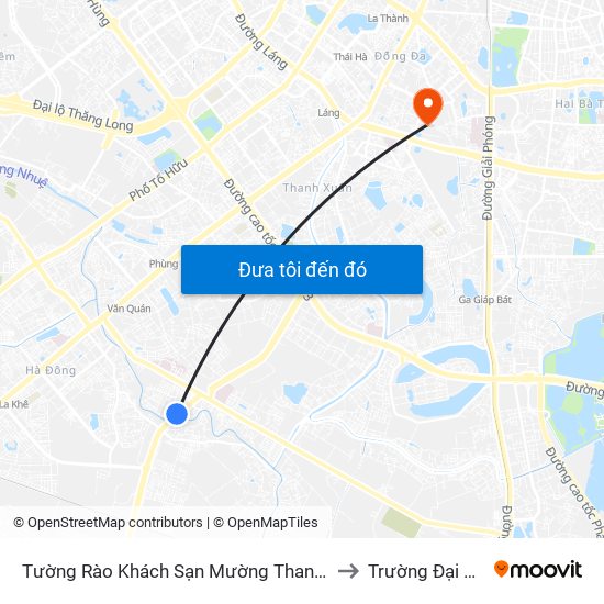 Tường Rào Khách Sạn Mường Thanh - Kđt Xa La - Đường Phúc La to Trường Đại Học Y Hà Nội map