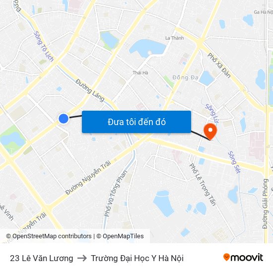 23 Lê Văn Lương to Trường Đại Học Y Hà Nội map