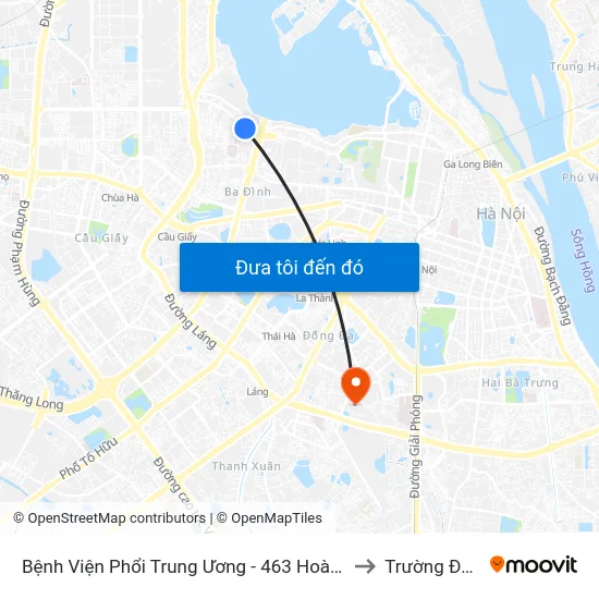 Bệnh Viện Phổi Trung Ương - 463 Hoàng Hoa Thám (Đối Diện 410 Hoàng Hoa Thám) to Trường Đại Học Y Hà Nội map