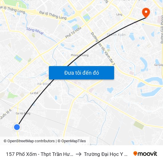 157 Phố Xốm - Thpt Trần Hưng Đạo to Trường Đại Học Y Hà Nội map