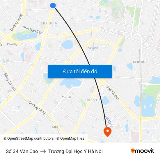 Số 34 Văn Cao to Trường Đại Học Y Hà Nội map