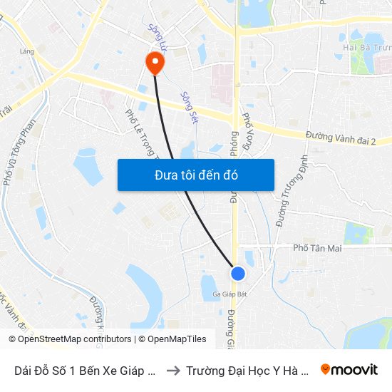 Dải Đỗ Số 1 Bến Xe Giáp Bát to Trường Đại Học Y Hà Nội map